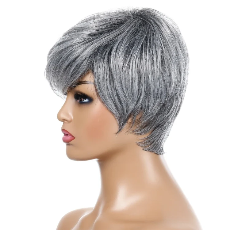 TBD0603503601_3.webp Ladies Short Straight Hair Wig High Temperature Silk Chemical Fiber Headgear - Image 5