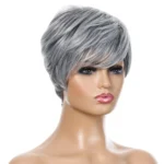Ladies Short Straight Hair Wig High Temperature Silk Chemical Fiber Headgear - Image 6