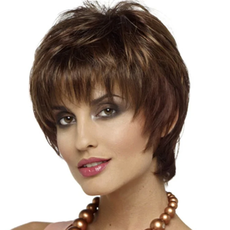 WIG-155 Ladies Short Curly Wig High Temperature Silk Chemical Fiber Headgear