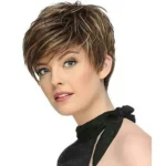 WIG-305 Female High Temperature Silk Wig Oblique Bangs Short Hair Chemical FiberHeadgear - Image 2