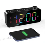 RGB Color Changing LED Digital Alarm Clock with FM Radio Built-in 8 Natural Music - Image 2