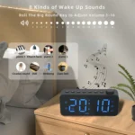 RGB Color Changing LED Digital Alarm Clock with FM Radio Built-in 8 Natural Music - Image 7