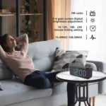 RGB Color Changing LED Digital Alarm Clock with FM Radio Built-in 8 Natural Music - Image 8