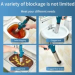 Toilet Pipe Dredger Toilet Sewer Floor Drain Clogged Household High Pressure Pneumatic Tool - Image 10