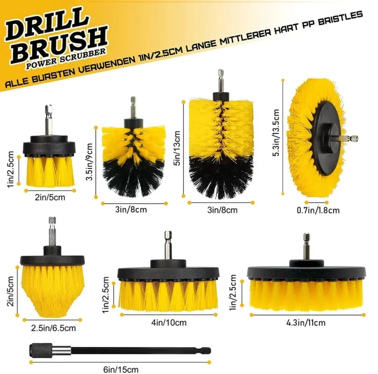 TBD0603540601_B2.webp WRS-DS19 9 in 1 Electric Drill Crevice Cleaning Brushes Car Wash Tools Set - Image 3