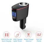 Multifunctional Car Cigarette Lighter 100W One for Two High Power Charger - Image 2