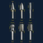 Hard High Carbon Steel Rotary Carving Knife Abrasive Processing Grinding Head Set - Image 3