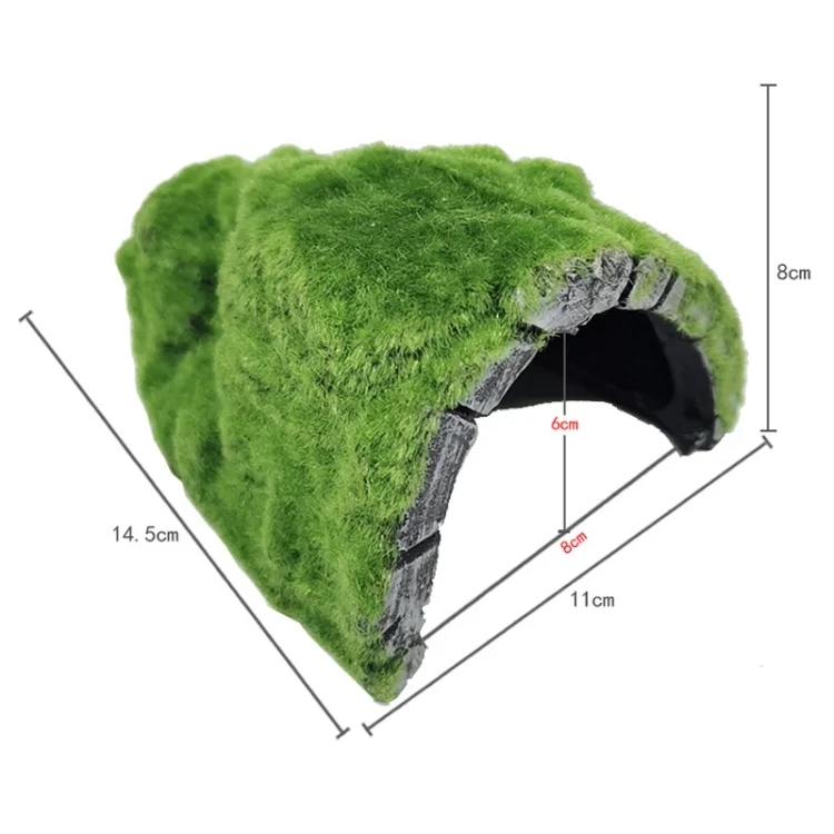 TBD0603554501_1.webp Flocked Caple Box Turtle Hiding Nest Moss Cave Turtle Cave Sunbed - Image 3