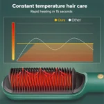2 In 1 Hair Straightener Brush And Curler Negative Ion Hair Straightener Styling Comb - Image 3