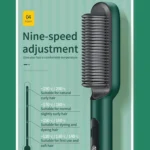 2 In 1 Hair Straightener Brush And Curler Negative Ion Hair Straightener Styling Comb - Image 4
