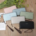 Scrub Long Wallet Lady Wallet Handbag Zipper Purse - Image 2