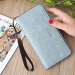 Scrub Long Wallet Lady Wallet Handbag Zipper Purse - Image 3