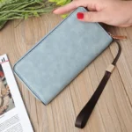 Scrub Long Wallet Lady Wallet Handbag Zipper Purse - Image 4