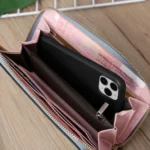 Scrub Long Wallet Lady Wallet Handbag Zipper Purse - Image 9