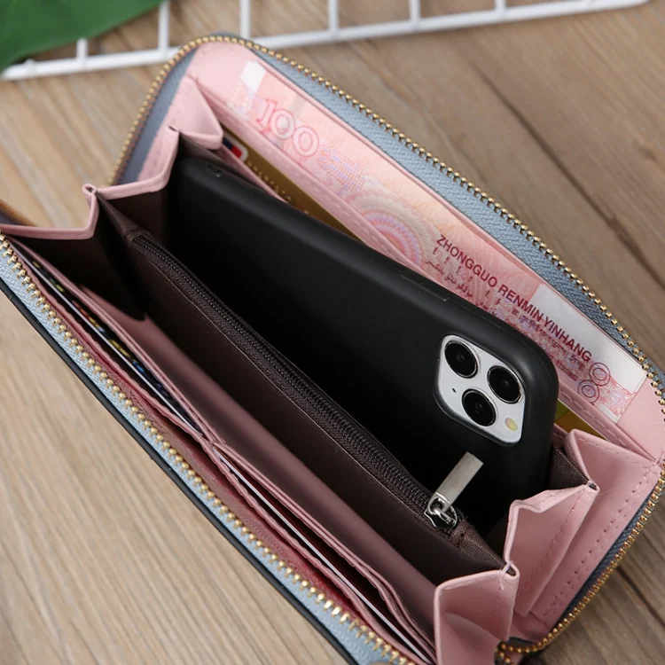TBD0603564601_B8.webp Scrub Long Wallet Lady Wallet Handbag Zipper Purse - Image 9