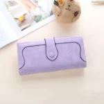 Women Long Wallet Vintage Frosted Splicing Leather Wallet