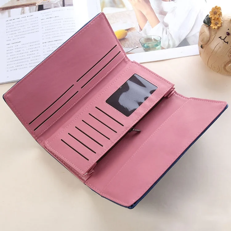 TBD0603564801_B2.webp Women Long Wallet Vintage Frosted Splicing Leather Wallet - Image 3