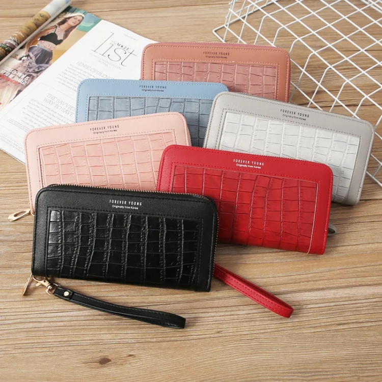 TBD0603567501_B1.webp Single Zipper Ladies Wallet Long Wallet Crocodile Coin Purse Student Clutch - Image 2