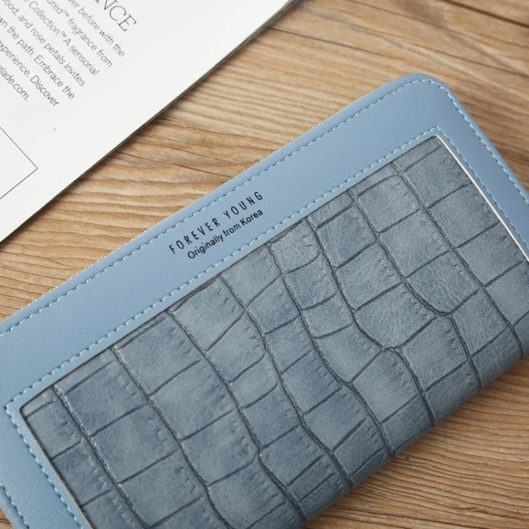 TBD0603567501_B3.webp Single Zipper Ladies Wallet Long Wallet Crocodile Coin Purse Student Clutch - Image 4