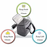 Portable Lunch Bag Thermal Insulated Lunch Box Tote Cooler Handbag - Image 3
