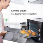ZYA-426 Longer And Thicker Insulated Gloves Silicone Kitchen Baking Gloves - Image 8