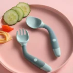 Children Eating Training Tableware Baby Bendable Silicone Soft Spoon - Image 2