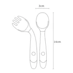 Children Eating Training Tableware Baby Bendable Silicone Soft Spoon - Image 3