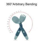 Children Eating Training Tableware Baby Bendable Silicone Soft Spoon - Image 9
