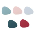10pcs Teardrop-Shaped Silicone Table Insulation Mat Leather Textured Kitchen Cup And Pot Mat - Image 2