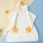 Kids Bath Towel Thickened High Density Coral Fleece Hooded Cloak Water Absorbent Cape