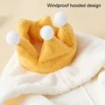 Kids Bath Towel Thickened High Density Coral Fleece Hooded Cloak Water Absorbent Cape - Image 3