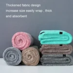 Coral Velvet Quick Dry Absorbent Hair Dryer Hat Plus Thicken Shower Cap Hotel Household Wrap Head Towel - Image 3