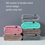 Coral Velvet Quick Dry Absorbent Hair Dryer Hat Plus Thicken Shower Cap Hotel Household Wrap Head Towel - Image 4
