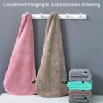 Coral Velvet Quick Dry Absorbent Hair Dryer Hat Plus Thicken Shower Cap Hotel Household Wrap Head Towel - Image 8