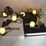 DH2303-03 Metal Retro Iron Art Candlesticks Ornament Table Candle Cup Decoration Props - Image 3