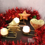 DH2303-03 Metal Retro Iron Art Candlesticks Ornament Table Candle Cup Decoration Props - Image 5