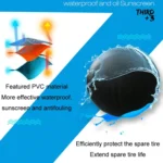 PVC Faux Leather Spare Wheel Cover Rear Tire Protector - Image 5