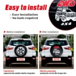 PVC Faux Leather Spare Wheel Cover Rear Tire Protector - Image 6