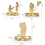 DH2206-03 Valentine Day Romantic Atmosphere Candle Holder Shooting Props Decorative Candlesticks - Image 3