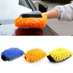 2pcs Car Chenille Coral Fleece Car Wash Double Sided Thick Gloves - Image 2