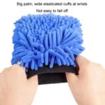 2pcs Car Chenille Coral Fleece Car Wash Double Sided Thick Gloves - Image 3