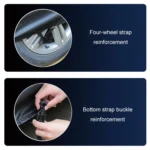 190T Silver Coated Cloth Car Rain Sun Protection Car Cover with Reflective Strip - Image 4