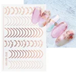 Gold Silver Manicure Stickers Imitation Metal Line Adhesive Nail Stickers