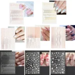 Gold Silver Manicure Stickers Imitation Metal Line Adhesive Nail Stickers - Image 2