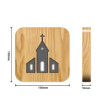 FS-T2242W  3D Solid Wood Carving Decorative Desk Lamp USB Night Light - Image 4