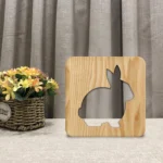 FS-T2104W  3D Wooden Carving Rabbit Table Lamp USB Night Light Crafts - Image 3