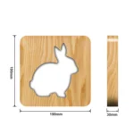 FS-T2104W  3D Wooden Carving Rabbit Table Lamp USB Night Light Crafts - Image 4