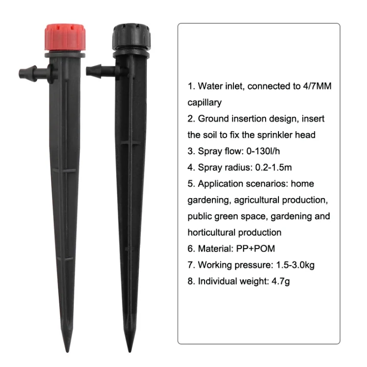 TBD06036347_B7.webp FH-118 13cm Adjustable 8 Holes Ground Plug Dripper Garden Irrigation System Watering Nozzle - Image 8