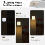NL2022 Night Light With Motion Sensor AC Plug In Dimmable Cabinet Light ,EU Plug - Image 4