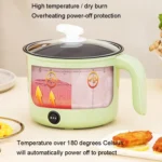18cm Fast / Slow Gear+Non-stick Pot+Stainless Steel Steaming Grid Multifunctional Mini Electric Cooker - Image 4